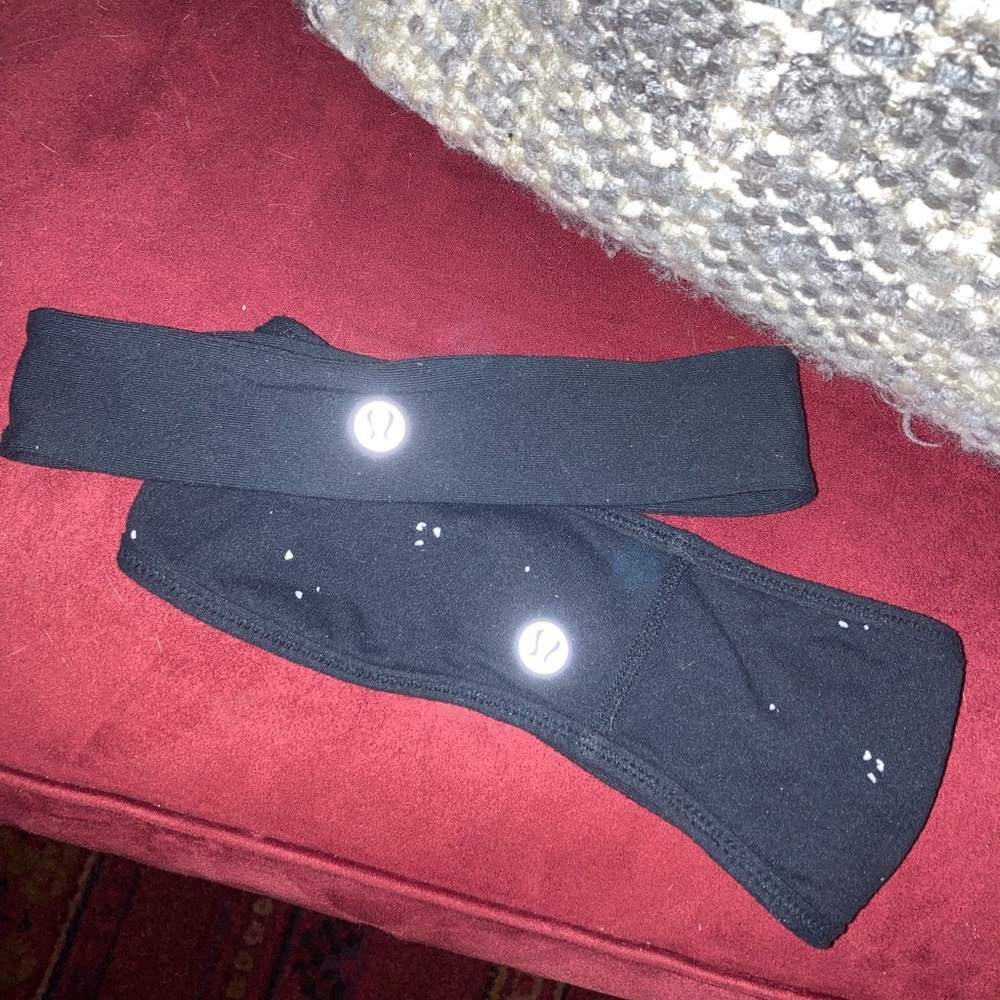 2 black headbands ( wide one reversible)